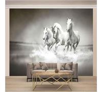 Abstract Cubic River Animal White Horse 3D Wallpaper Luxury Home Dining Decor Paste Sofa Living Room The Wall for Bedroom Mural-250cm×170cm
