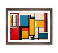 Abstract Cubism Art Vol.2 Framed Print | A2 Walnut Framed Wall Art | Ready to Hang | Cubist Fantasy Picture | Living Room Bedroom Lounge Office