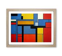 Abstract Cubism Art Vol.3 Framed Print | A2 Oak Framed Wall Art | Ready to Hang | Cubist Fantasy Picture | Living Room Bedroom Lounge Office