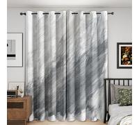 Abstract Curtains Blackout, 52x84 Inch 2 Panels - Minimalist Gray Gradient Pattern Black Out Curtains, Home Decor, 84 Drop Eyelet Window Drapes for Bedroom, Living Room FO14
