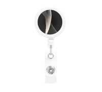 Abstract Curves Printing Retractable Badge Holder. with Clip and Keyring The Maximum Retractable Length is Approximately 55cm, with a 360° Rotating clamp.