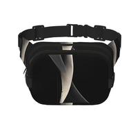 Abstract curves Square Double Layer Waist Bag Belt - Fanny Pack Purse with Adjustable Strap for Running, Travel, Hiking, Black, One Size, Black, One Size