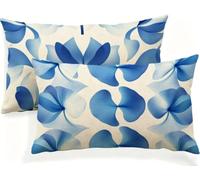Abstract Cushion Covers 30cm x 50cm Pack of 2 Rectangular Waterproof Linen Outdoor Cushions Plant Decorative Throw Pillow Cases for Bedroom Sofa Garden Patio Home Décor Large Cushions 12x20in JK-573