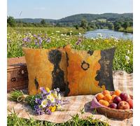 Abstract Cushion Covers 40 x 40 cm Set of 2 Double-Sided Design Black Outdoor Cushions Waterproof, Modern Large Cushions, Soft Velvet Square Throw Pillows for Garden Sofa Home Decor, Gifts 0z-151