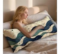 Abstract Cushion Covers 4FT7 Full Body Pillow Waves Pregnancy Pillowcase Velvet Decorative Long Cushion Covers 16x58in Double Bed Bolster Pillow Side Sleeper Pillows Bench Sofa Room Decor LYD-735