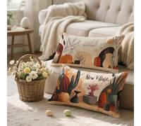 Abstract Cushion Covers 50cm X 80cm boko Cushions Rectangle Cushion Covers Soft Linen Decorative Pillows Garden Cushions Throw Pillow Large Sofa Pillows for Bed Garden Sofa Home Decor Great Gift, I-82