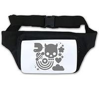 Abstract Cute Art Skull Chicken Bee Rainbow Waist Bag Fanny Pack White