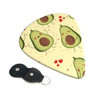 Abstract Cute Green Avocado Pattern Guitar Picks for Guitar Accessories for Men Dad Boyfriend Ukulele Bass Player Musicians - 0.71mm
