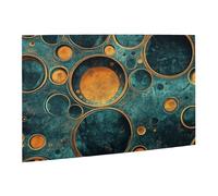 Abstract Cyan-Yellow Dots Wooden Puzzle 500 Piece Jigsaw Puzzle for Adults Challenging Puzzle for Game Size 15"x20.4"