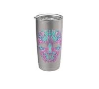 Abstract Cyber Circuit Pattern Mask Art Futuristic Artwork Stainless Steel Insulated Tumbler