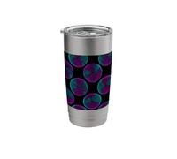Abstract Cyberpunk Spheres Synthwave Grid Pattern Stainless Steel Insulated Tumbler
