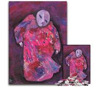 Abstract Dancing Figure in Pink Wearing Mask14 Puzzle 1000 Pieces Jigsaw Wooden Jigsaw Puzzles for Adults Brain Challenge Game for Teenagers Family Interaction 1000 PCS(75x50cm)