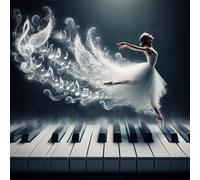 Abstract Dancing Girl Diamond Art Kits for Adults,DIY 5D Square Full Drill Piano Girl Diamond Painting Kits for Beginner,Gem Art Diamond Dots Embroidery Painting Kit for Home Wall Decor 12x12 inch