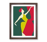 Abstract Dancing Woman No.3 Framed Print | A2 Walnut Framed Wall Art | Ready to Hang | Abstract Fantasy Picture | Living Room Bedroom Lounge Office