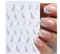 Abstract Decals For Art French Tips 3D Sticker Sliders Lines Stripe Blue Green White