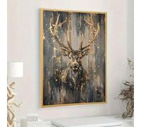 Abstract Deer Canvas Poster, Living Room Bedroom Luxury Background Painting, Studio Wall Art Posters For Home Aesthetic Decor(60x90cm/Frameless)