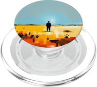 Abstract Desert Horizon Solitary Figure Landscape Art PopSockets PopGrip for MagSafe
