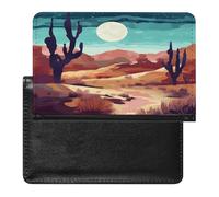 Abstract Desert Scenery Passport Holder Vaccine Card Holder Travel Document Organizer Credit Card Organizer for Women/Men