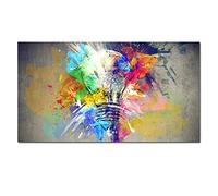 Abstract Design Color Light Bulb Creative Graffiti Art Canvas Poster Home Personality Decorative Painting for Living Room Decor 80x162cm(31x64in) with Frame