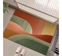 Abstract Design Doormat - Inside And Outside Welcome Mat, Mixed Colors Indoor And Outdoor Front Doormat With Non-Slip Backing, Heavy Duty Entrance Mat, 50 X 80 Cm Modern Geometry