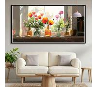 Abstract Diamond Art Kits Adults, 5D Flower Diamond Painting Kits for Adults Beginners, DIY Full Drill Gem Art Mosaic Kit, Square Crystal Embroidery Cross Stitch for Room Decor Gifts 100x200cm B0-672