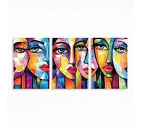 Abstract Diamond Art Kits Adults Beginner 18x12 in 3 Pack, Face Diamond Painting, 5D DIY Full Drill Paint by Numbers, Wall Art Gems Paintings for Bedroom Office Room Decor Gifts for Women PZSH-2751