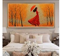 Abstract Diamond Art Kits Adults, DIY 5D Large Diamond Painting Trees Woman Crystal Art Kits 35.4 x 70.9 Inch, Embroidery Cross Stitch Canvas Painting by Numbers for Home Wall Decor Gifts (RD252)