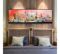 Abstract Diamond Art Kits for Adults, 31.4x82.6 Inch/80x210 cm Large Dimond Picture Art for Wall Decor, City Diamond Painting Kit for Kids, DIY 5D Diamond Painting Cross Stitch for Home Decor, Gift