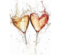 Abstract Diamond Art Painting, Goblet Diamond Art Kits Adults, 5D Round Full Drill Gem Kits for Adults Kids Beginners, DIY Crystal Paintings Crafts for Home Room Wall Decor, Gifts 25x35cm QU8W-AF