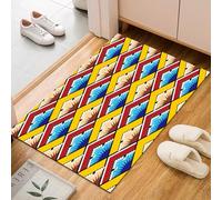 Abstract Diamond Geometric Area Rug 60x90cm Washable Living Room Rug Non-slip Soft Carpet Short Pile Faux Wool Modern Colorful Geometric Art Floor Mats for Bedroom Home Office Kitchen Decor