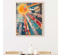 Abstract Diamond Painting Blue Diamond Art Accessories 5D Round Full Drill Sequin Art Cross Canvas Painting Pictures Kits for Adults Beginners for LIiving Room Home Wall Decor Gifts 36x48in PJY9 Y-T