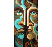 Abstract Diamond Painting Kit with Complete Set of Diamond Art Accessories, 5D DIY Full Drill Embroidery Kit, Face Diamante Gems Canvas Wall Art Crafts for Adults, Room Decor 20 x 40Inch DZSH5025