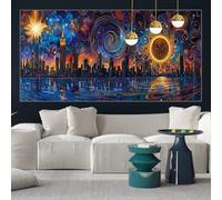 Abstract Diamond Painting Kits for Adults 23x47inch Diamond Art City Painting by Numbers for Children with Full Square Drill Accessories, Crystal Arts and Crafts Cross Stitch Pictures, Gifts y-w578