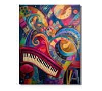 Abstract Diamond Painting Set, 5D DIY Music Diamond Art Set for Adults, Full Drill Square Crystal Rhinestone Embroidery Cross Stitch Painting, for Home Wall Decoration Gift 16 x 20inch BJHF938