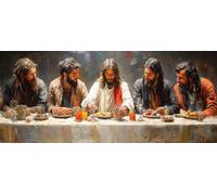 Abstract Diamond Pinting The Last Supper Diamond Art Kits Adults, Crystal Gem Art Round Full Drill Crystal Rhinestone Embroidery Cross Stitch Hobbies for Adults Women, Home Decor 90x180cm -hjw260431