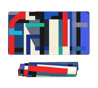 Abstract Digital Art Illustration with Lines Gaming Mouse Pad Extended XXL Mouse Mat with Stitched Edges Non-Slip Long Desk Pad 16x31.5in Large Desk Mat for Keyboard Home Office Gaming Work