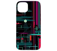 Abstract Digital Lines Geometric Tech Modern Graphic Case for iPhone 15 Plus