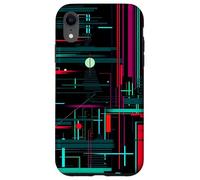 Abstract Digital Lines Geometric Tech Modern Graphic Case for iPhone XR