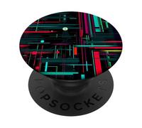 Abstract Digital Lines Geometric Tech Modern Graphic PopSockets Adhesive PopGrip