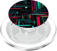 Abstract Digital Lines Geometric Tech Modern Graphic PopSockets PopGrip for MagSafe