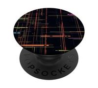Abstract Digital Lines Grid Futuristic Tech Graphic Art PopSockets Adhesive PopGrip