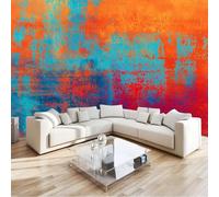 Abstract Distressed Textured Non-Woven Wallpaper 350 X 256 Cm Wall Murals for Living Room Kids Bedroom Wall Decor, Panoramic Wall Mural Wallpaper - Orange Color Decorative Wall Poster