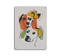 Abstract Dog Artwork Retro Poster Metal Tin Sign Chic Art Retro Iron Painting Bar People Cave Cafe Family Garage Poster Wall Decoration 12x16inch(30x40cm)
