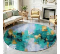 Abstract Doodle Graffiti Round Rug Non-Slip Soft Cosy Printed Faux Wool Rugs Tight Edging - Modern Decor Carpet Ideal for Living Room, Entrance, Bedroom, Study, Playroom and More 120 cm Multicolor