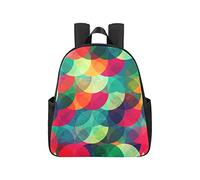 Abstract Dotted Circle Seamless Daypack 12.40x5.12x14.17inch Backpacks Multipurpose Casual Bagpack Business Travel School,Office