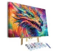 Abstract Dragon DIY Paint by Number Mythical Animal Paint by Numbers for Adults Medieval Fantasy Animals Art Kids Paint by Numbers Kids on Canvas Paint by Numbers for Adults Beginner 16x20inchFramed