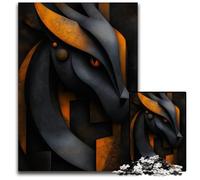 Abstract Dragon Head 1000 Pieces Puzzles for Adults Wooden Jigsaw Puzzles for Adults Perfect for Birthday Christmas 1000 PCS(75x50cm)
