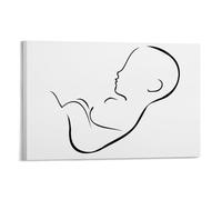 Abstract Drawing of Fetus Minimalistic Abstract Art Poster Canvas Wall Art Painting Office Home Decor Gifts 20x30inch(50x75cm)