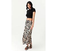 Abstract Drawstring Tiered Midi Skirt Select Fashion Natural 8
