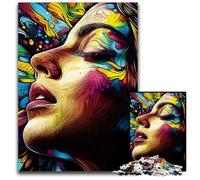 Abstract Dreaming Woman Portrait 1000 Pieces Puzzles for Adults Wooden Jigsaw Puzzles for Adults Perfect Home Or Office Decor Ideal 1000 PCS(75x50cm)